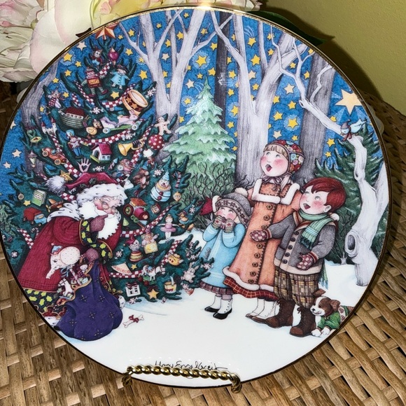 1992 Mary Engelbreit Hallmark Plate-The Wonder Of Christmas 🎅🏻 Fine Porcelain - Picture 4 of 16